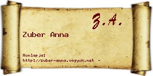 Zuber Anna névjegykártya